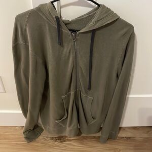 James Perse Green Zip Hoody